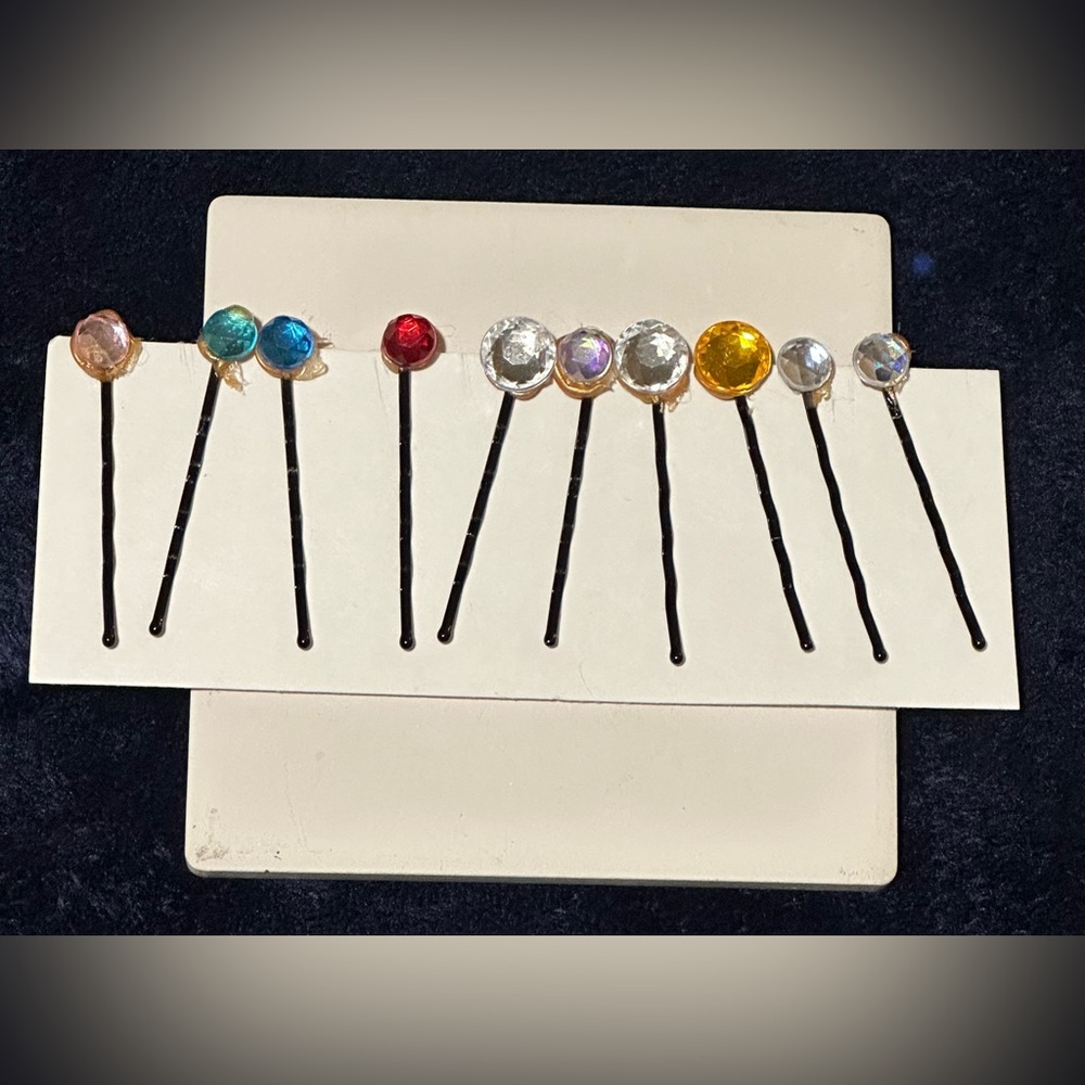 Lorena Espinoza Design Plastic Jewels Bobby-Pins, 10Pk (NWT)